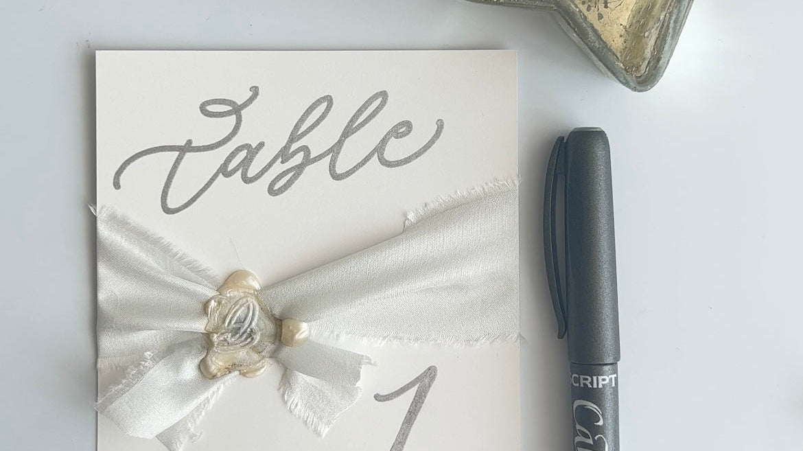 Create your own wedding table sign with Risa Kadono