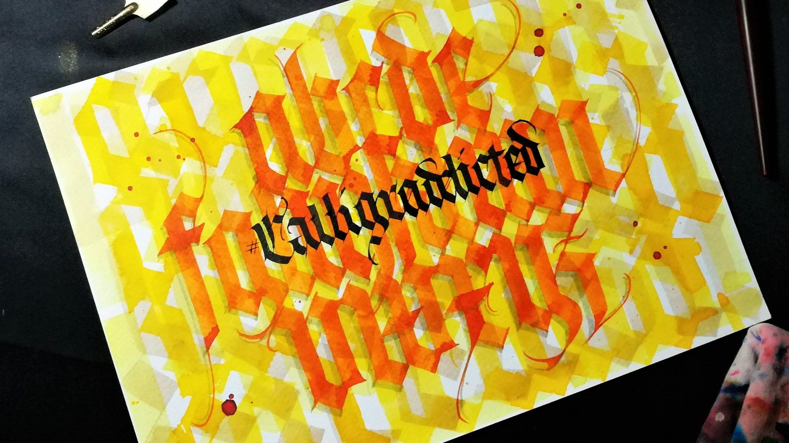 Create your own layered calligraphy background with Akhilesh Narayana