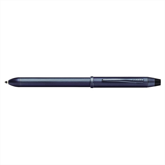Cross Tech3+ Multi Function Pen - Dark Blue Chemically Etched Engraved Finish with Dark Blue PVD