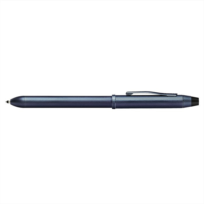 Cross Tech3+ Multi Function Pen - Dark Blue Chemically Etched Engraved Finish with Dark Blue PVD