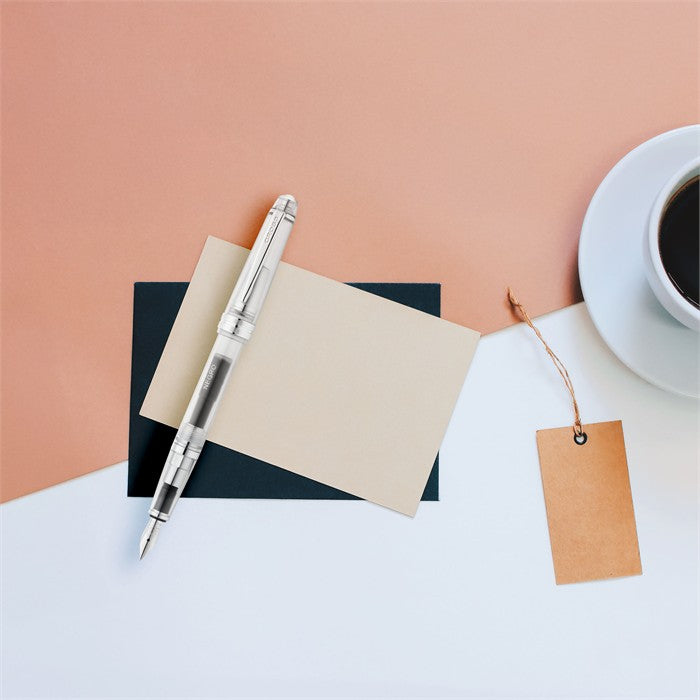 Cross Bailey Light Translucent Clear Resin with Bright Chrome Internal Mechanism and Chrome-plated Appointments 4-in-1 Writing Set