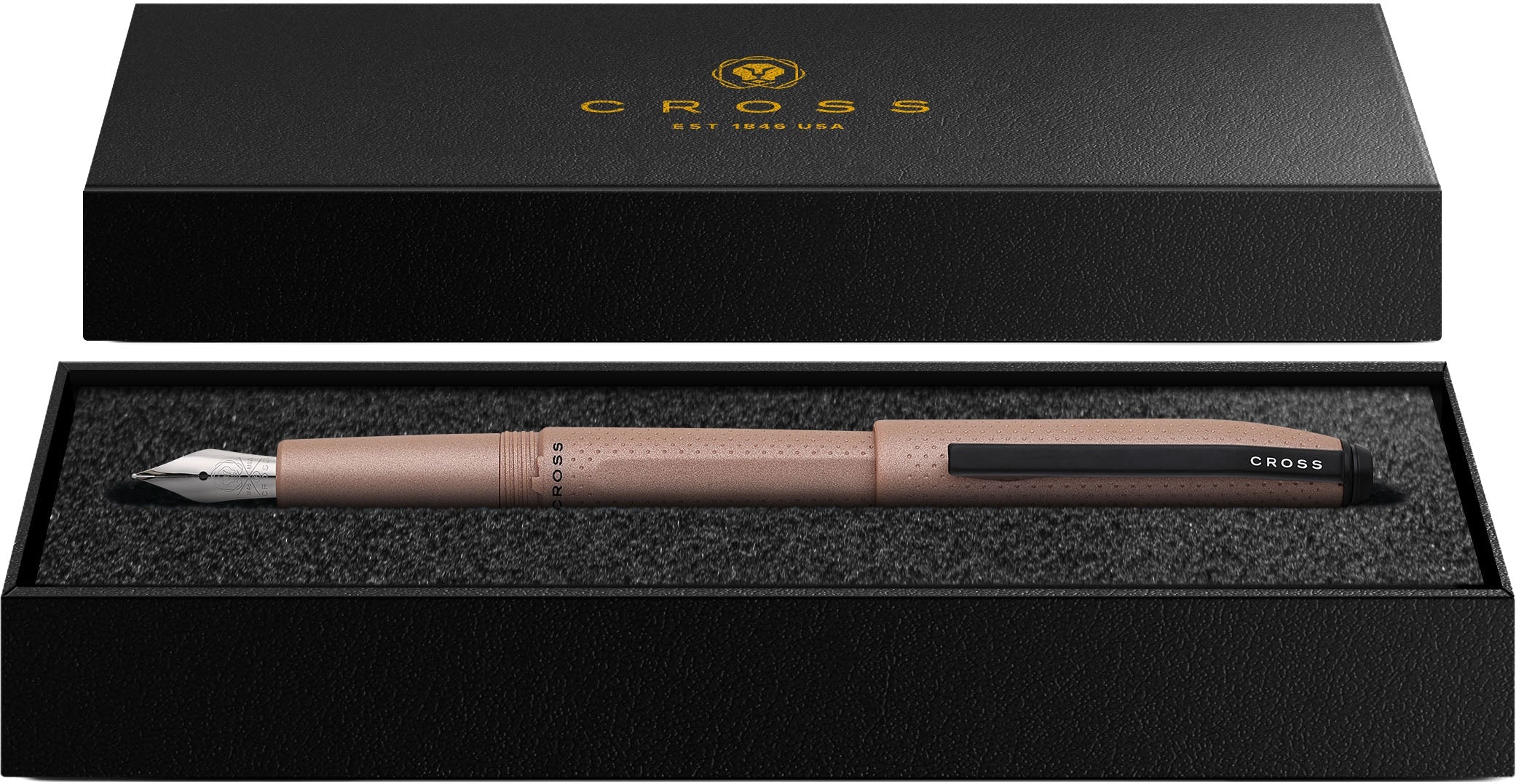 Cross Prism Mocha Resin with Polished Black Appointments and Stainless Steel Fine Nib Fountain Pen