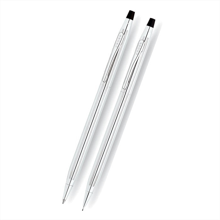 Cross Classic Century Lustrous Chrome with Polished Chrome Appointments Ballpoint Pen and 0.7mm Pencil Set