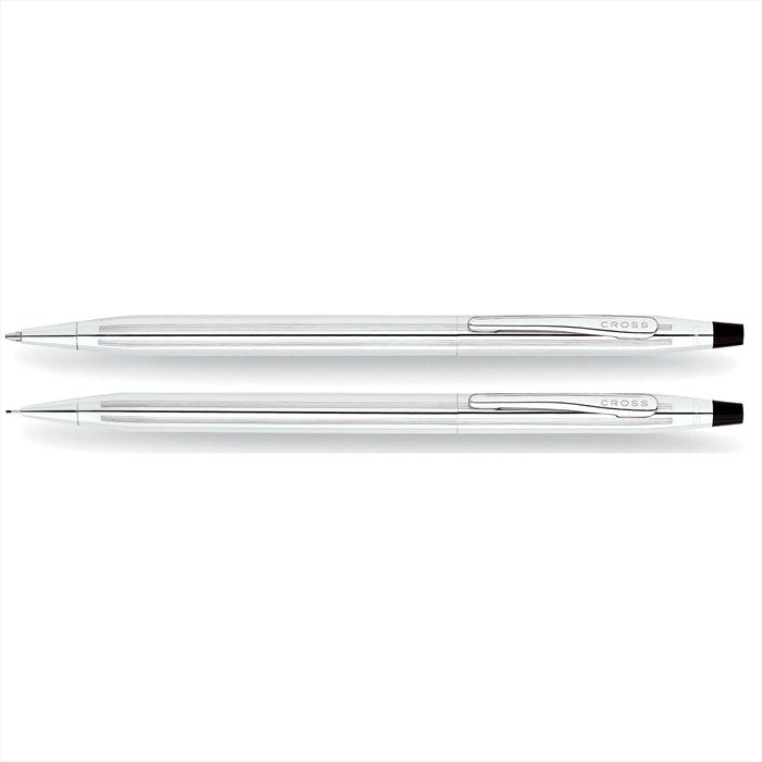 Cross Classic Century Lustrous Chrome with Polished Chrome Appointments Ballpoint Pen and 0.7mm Pencil Set