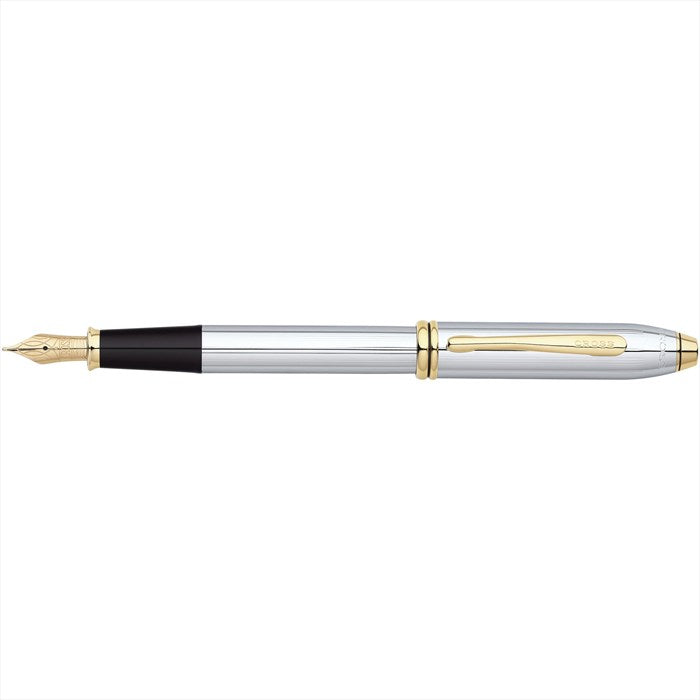 Cross Townsend Medalist Polished Chrome with 23KT Gold-Plated Appointments and 23KT Gold-Plated Fine Nib Fountain Pen