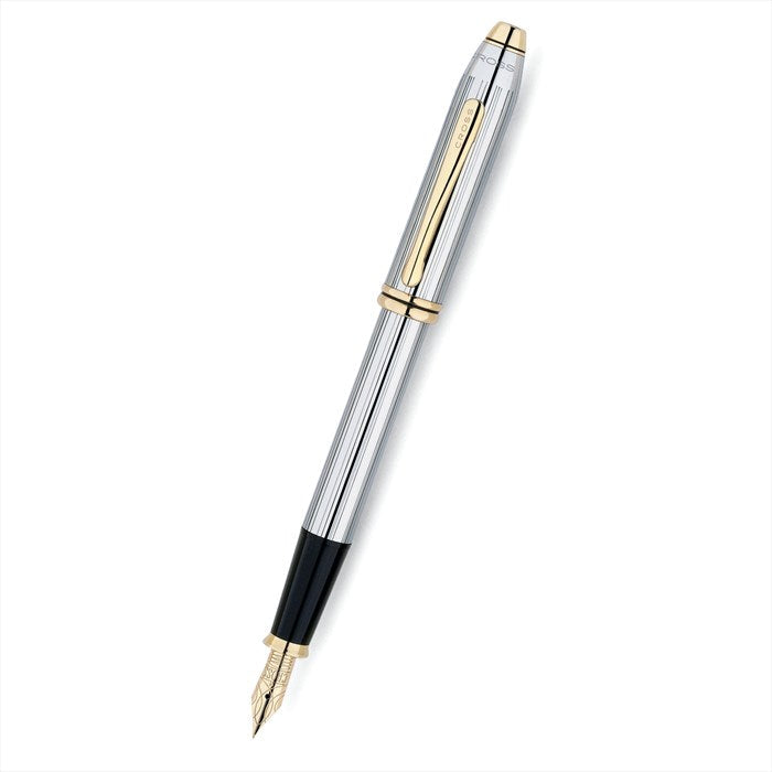 Cross Townsend Medalist Polished Chrome with 23KT Gold-Plated Appointments and 23KT Gold-Plated Medium Nib Fountain Pen