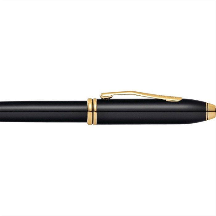 Cross Townsend Black Lacquer with 23KT Gold-Plated Appointments and Solid 18KT Gold Fine Nib Fountain Pen