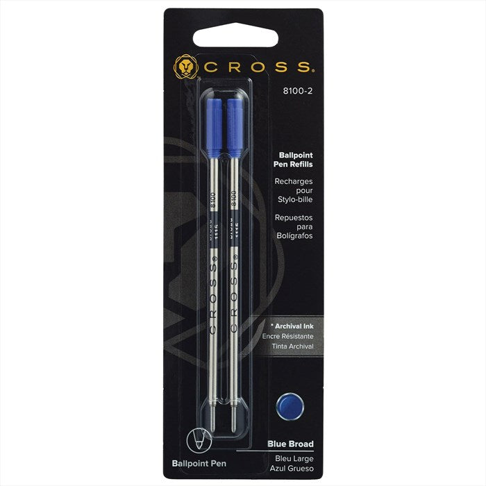 Cross Ballpoint Pen Refill - Blue - Broad - Dual Pack