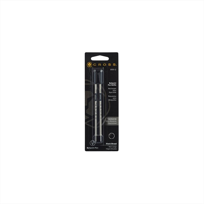 Cross Ballpoint Pen Refill - Black - Broad - Dual Pack