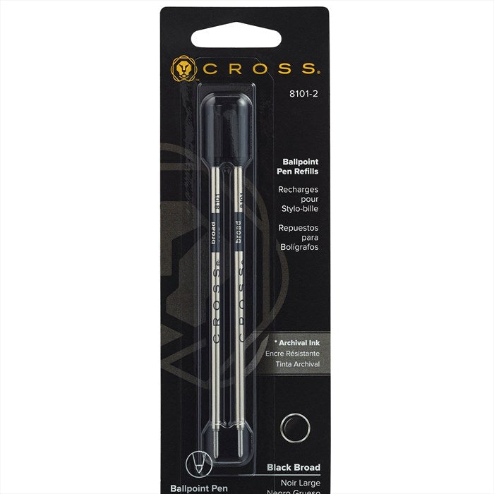 Cross Ballpoint Pen Refill - Black - Broad - Dual Pack
