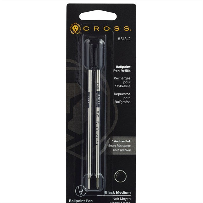 Cross Ballpoint Pen Refill - Black - Medium - Dual Pack