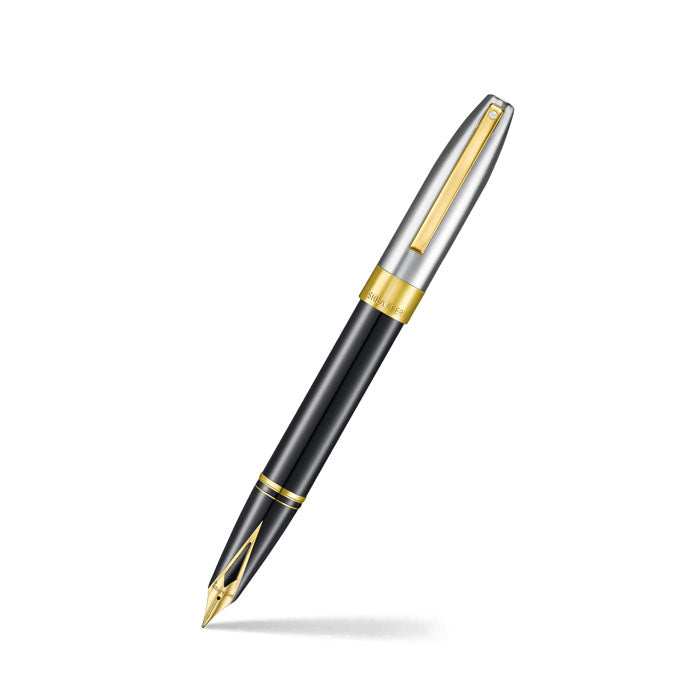 Sheaffer Legacy 9065 Glossy Black and Chrome Bi-color Fountain Pen with 14K PVD Gold-Plated, Stainless Steel Inlaid Nib and Trims (Fine)