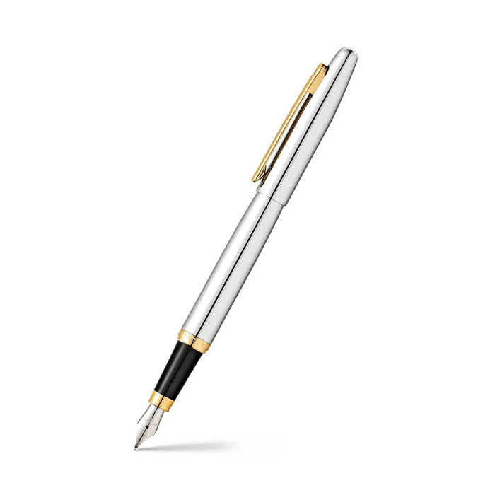 Sheaffer VFM E9422 Polished Chrome With Gold Plated Trims Fountain Pen Medium