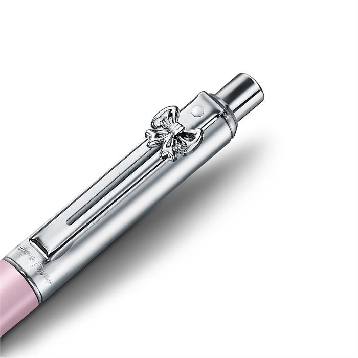 Sheaffer Sentinel Emily in Paris E321 Pink Matte Finish Ballpoint Pen with Chrome-Plated Trims and Bow-Shaped Clip Emblem