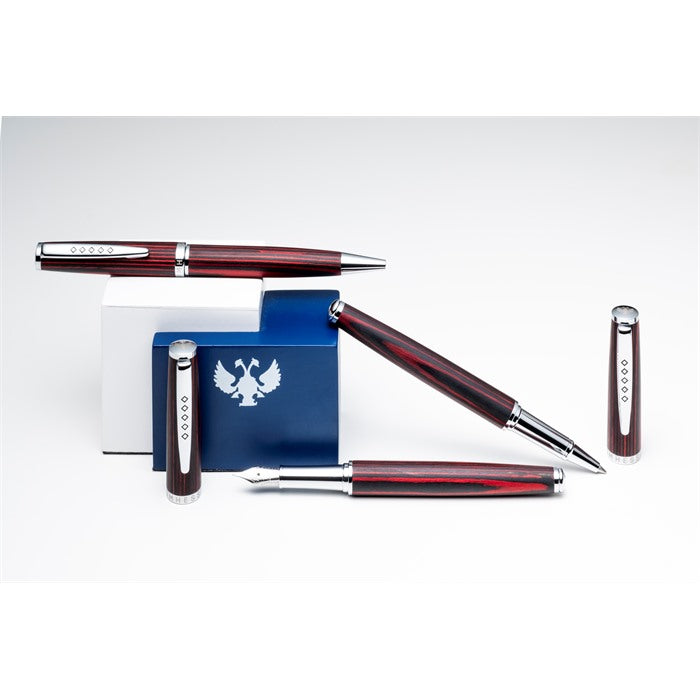 Tom Hessin Rebel Collection Garrison Green Fountain Pen With Gunmetal Trim & PVD Black Extra Fine Nib