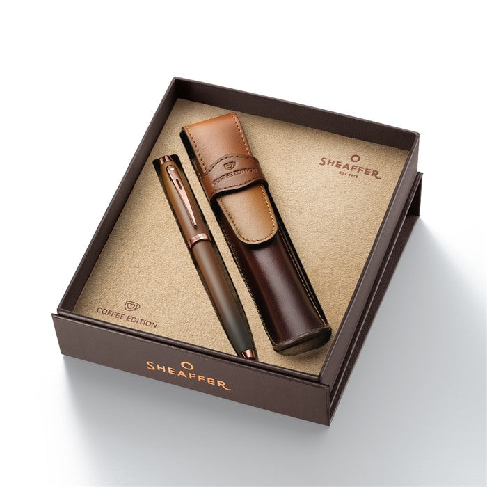 Sheaffer 100 G9374 Coffee Edition Rollerball Pen with Coffee Pen Pouch Gift Set