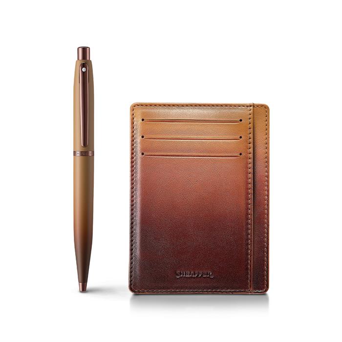 Sheaffer VFM Coffee Ballpoint Pen & Coffee Credit Card Holder Gift Set