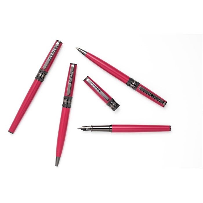 Tom Hessin Rebel Collection Jewellers Rouge Fountain Pen With Gunmetal Trim & PVD Black Medium Nib