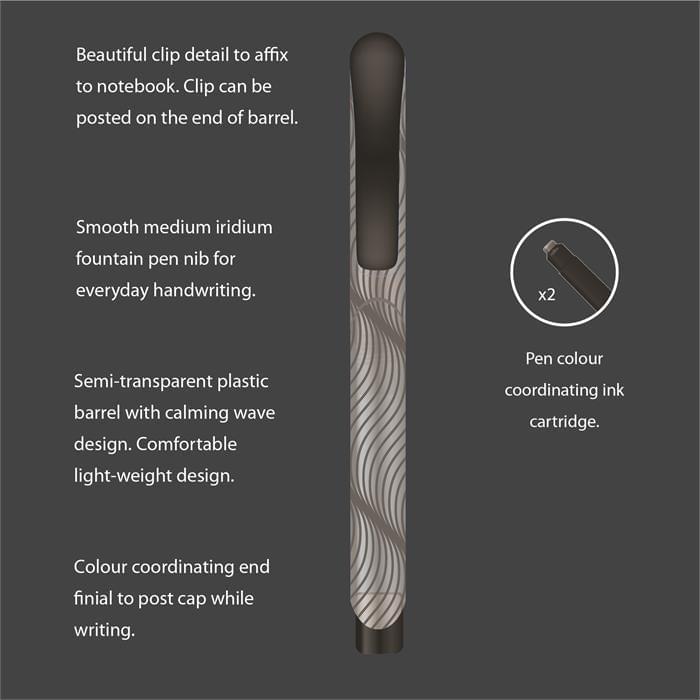 Clarity Fountain Pen Set - Black.