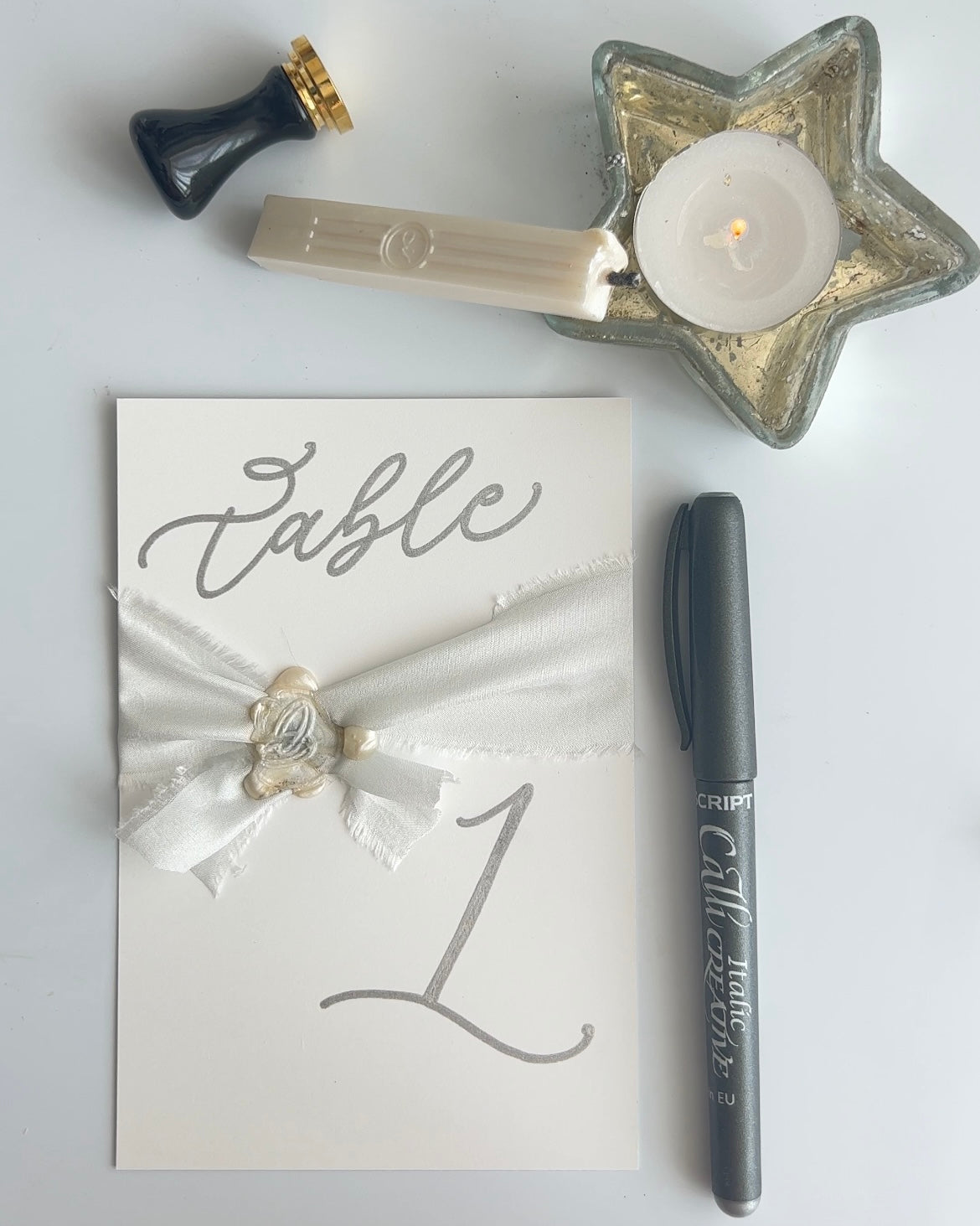 Create your own wedding table sign with Risa Kadono