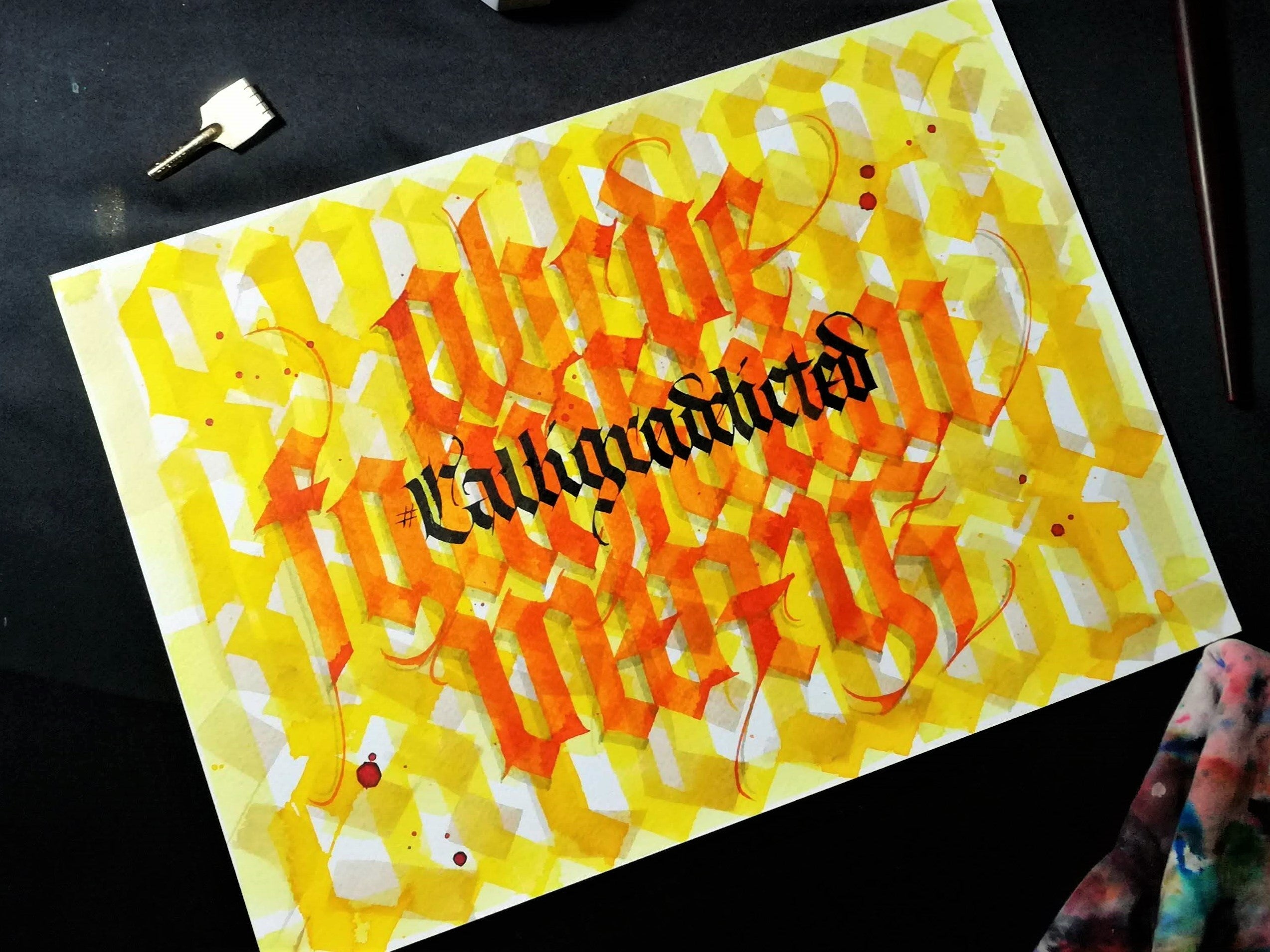 Create your own layered calligraphy background with Akhilesh Narayana