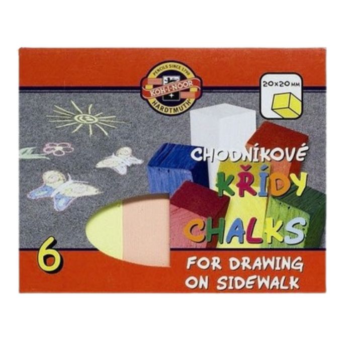 Koh I Noor chalks for drawing on pavement 6 - pack of 6 chalks