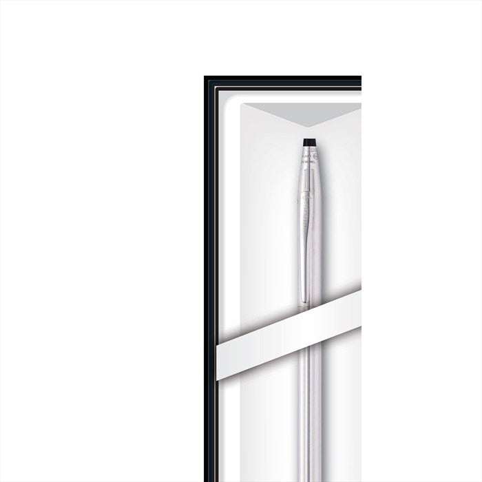 Cross Classic Century Lustrous Chrome Ballpoint Pen with Classic Black Journal Gift Set