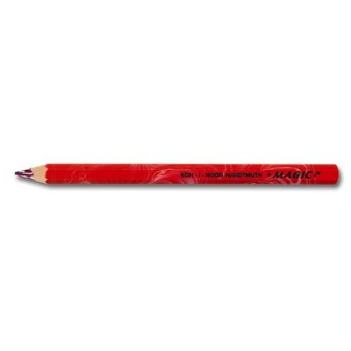 Koh I Noor jumbo special coloured MAGIC pencil 3405 - pack of 6 pencils - America Red Design