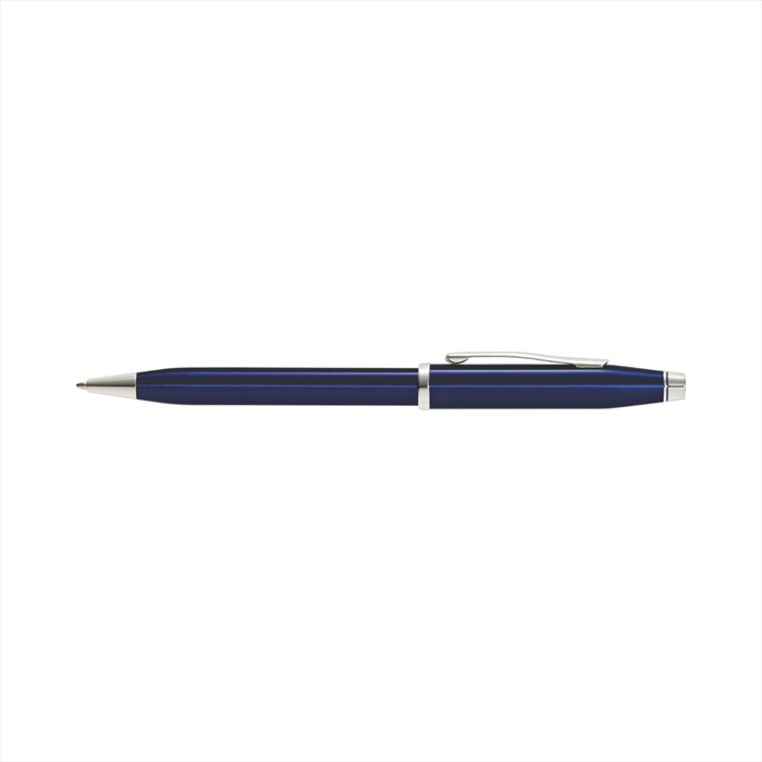 Cross Century II Blue Lacquer Ballpoint Pen Chrome Trim