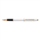 Cross Century II Pearlescent White Lacquer with Polished Rose Gold PVD Appointments and Polished Rose Gold PVD Medium Nib Fountain Pen