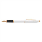 Cross Century II Pearlescent White Lacquer with Polished Rose Gold PVD Appointments and Polished Rose Gold PVD Medium Nib Fountain Pen