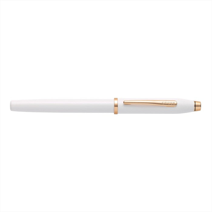 Cross Century II Pearlescent White Lacquer with Polished Rose Gold PVD Appointments and Polished Rose Gold PVD Medium Nib Fountain Pen