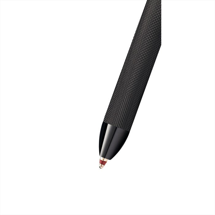 Cross Tech3+ Multi Function Pen - Brushed Black with Engraved Engine-Turned Diamond-Pattern Finish with Black PVD