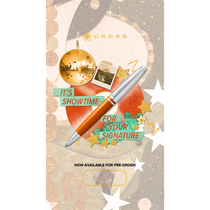 Cross Calais Metallic Exuberance Orange Lacquer with Polished Chrome Appointments Ballpoint Pen