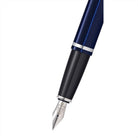 Cross Calais Chrome and Blue Lacquer Fountain Pen - Medium