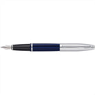Cross Calais Chrome and Blue Lacquer Fountain Pen - Medium