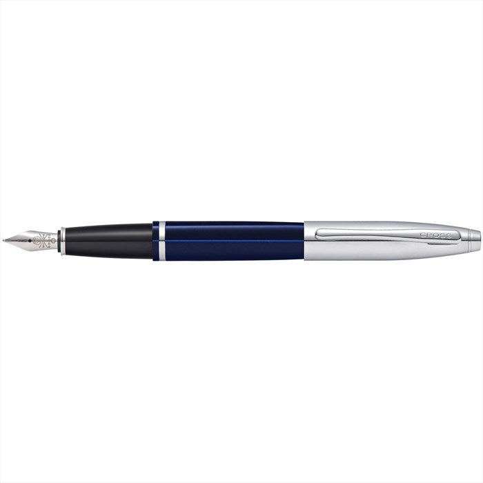 Cross Calais Chrome and Blue Lacquer Fountain Pen - Medium