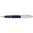 Cross Calais Chrome and Blue Lacquer Fountain Pen - Medium