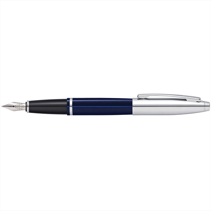 Cross Calais Chrome and Blue Lacquer Fountain Pen - Medium
