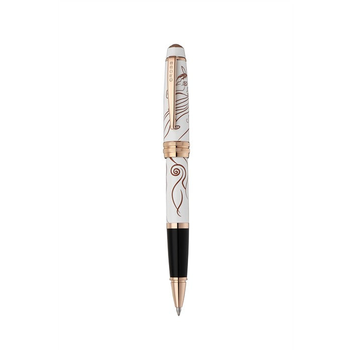 Cross Bailey® Zodiac Year of the Horse White Lacquer with Rose-Gold Plated Appointments Rollerball Pen
