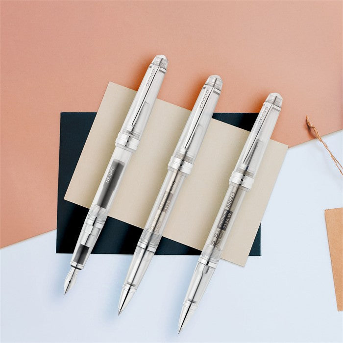Cross Bailey Light Translucent Clear Resin with Bright Chrome Internal Mechanism and Chrome-plated Appointments 4-in-1 Writing Set