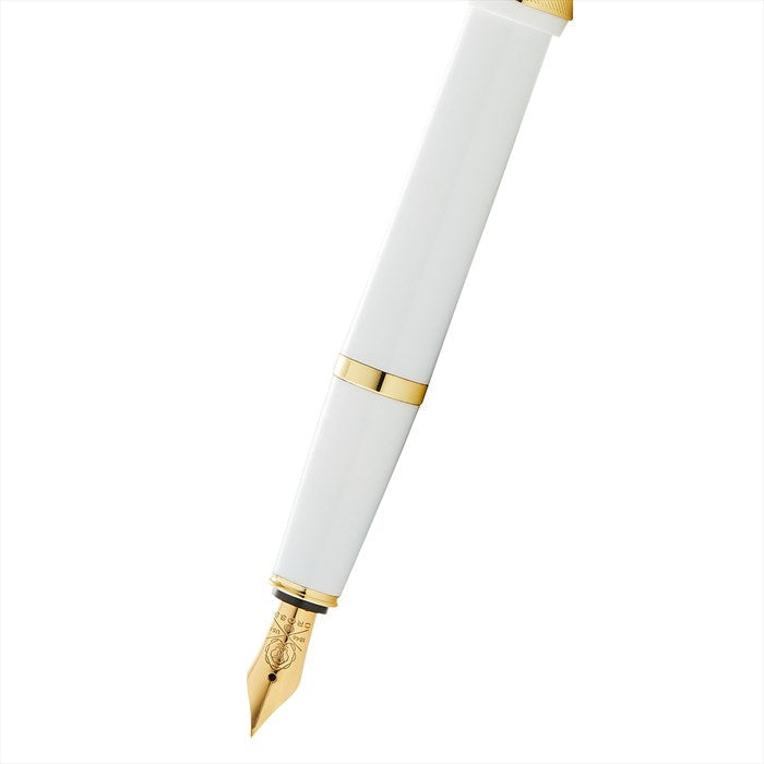 Cross Bailey Light Polished White Resin and Gold Tone Fountain Pen - Medium
