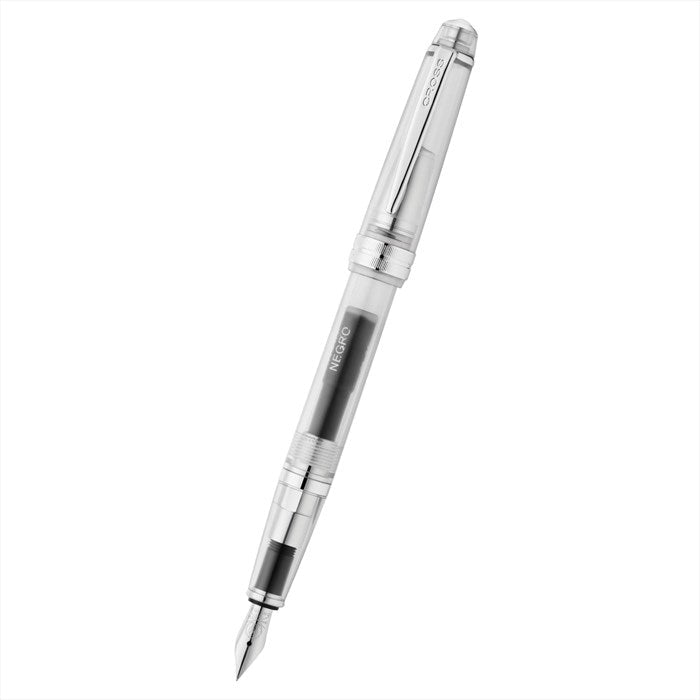 Cross Bailey Light Translucent Clear Resin with Bright Chrome Internal Mechanism and Chrome-plated Appointments Extra-Fine Nib Fountain Pen