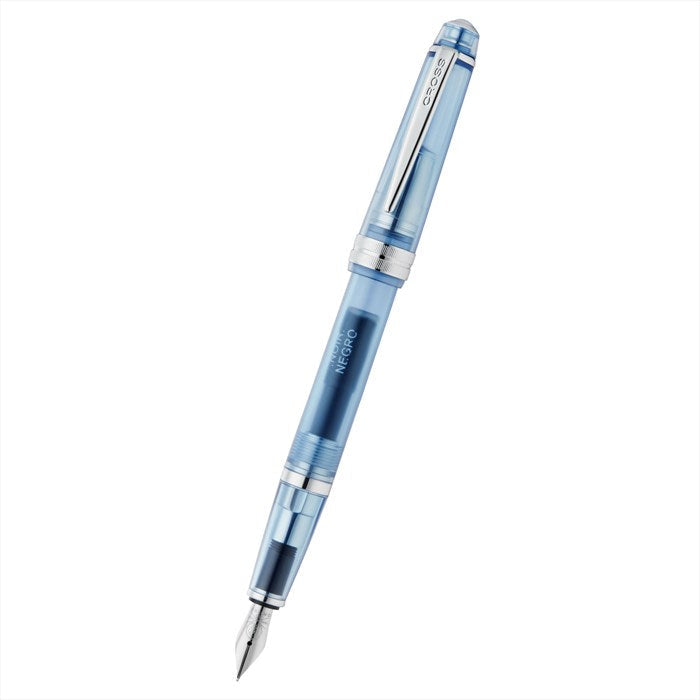 Cross Bailey Light Translucent Navy Blue Resin with Bright Chrome Internal Mechanism and Chrome-plated Appointments Extra-Fine Nib Fountain Pen