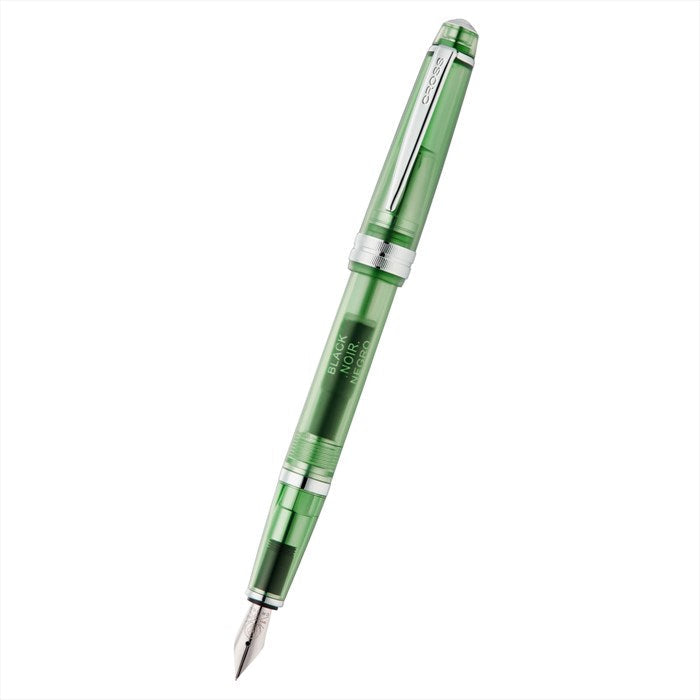 Cross Bailey Light Translucent Green Resin with Bright Chrome Internal Mechanism and Chrome-plated Appointments Extra-Fine Nib Fountain Pen