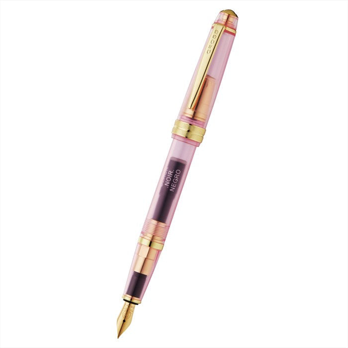 Cross Bailey Light Translucent Pink Sapphire Resin with Bright Chrome Internal Mechanism and Gold-plated Appointments Extra-Fine Nib Fountain Pen