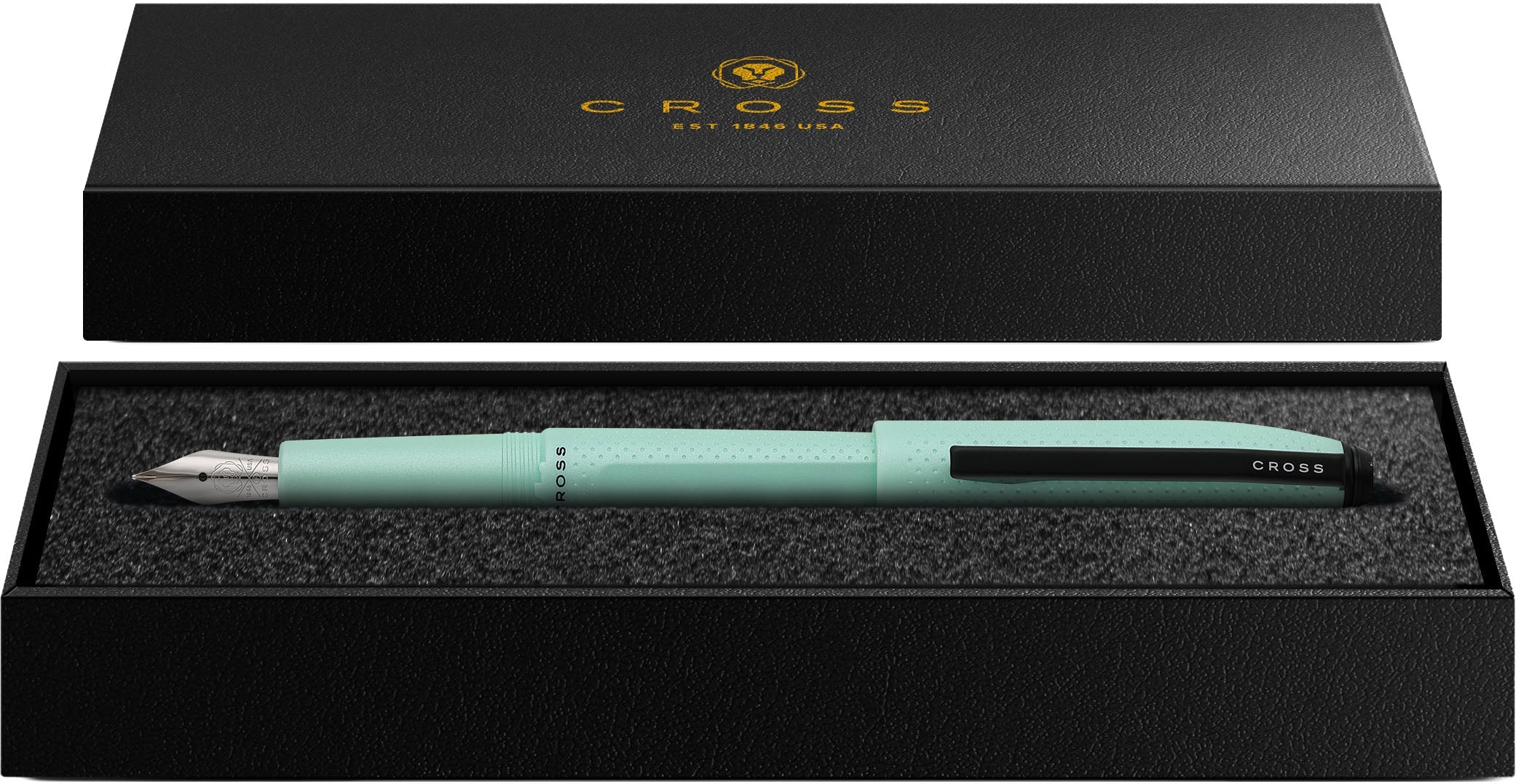Cross Prism Seafoam Resin with Polished Black Appointments and Stainless Steel Medium Nib Fountain Pen