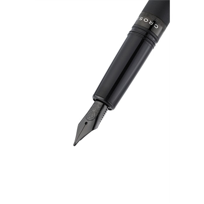 Cross Foundry Matte Black Lacquer with PVD Black Appointments Medium Nib Fountain Pen