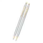 Cross Classic Century Medalist Chrome with 23KT Gold-Plated Appointments Ballpoint Pen and 0.7mm Pencil Set