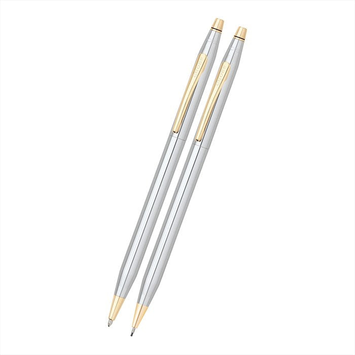 Cross Classic Century Medalist Chrome with 23KT Gold-Plated Appointments Ballpoint Pen and 0.7mm Pencil Set